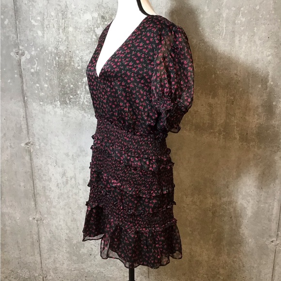 Revolve The East Order Behati Womens Liberty Floral Dress Size L Sheer Smocked - Picture 8 of 16
